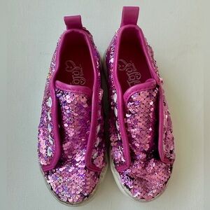 JoJo Silva girl’s Pink Sequin Sneakers.  Size 11T.